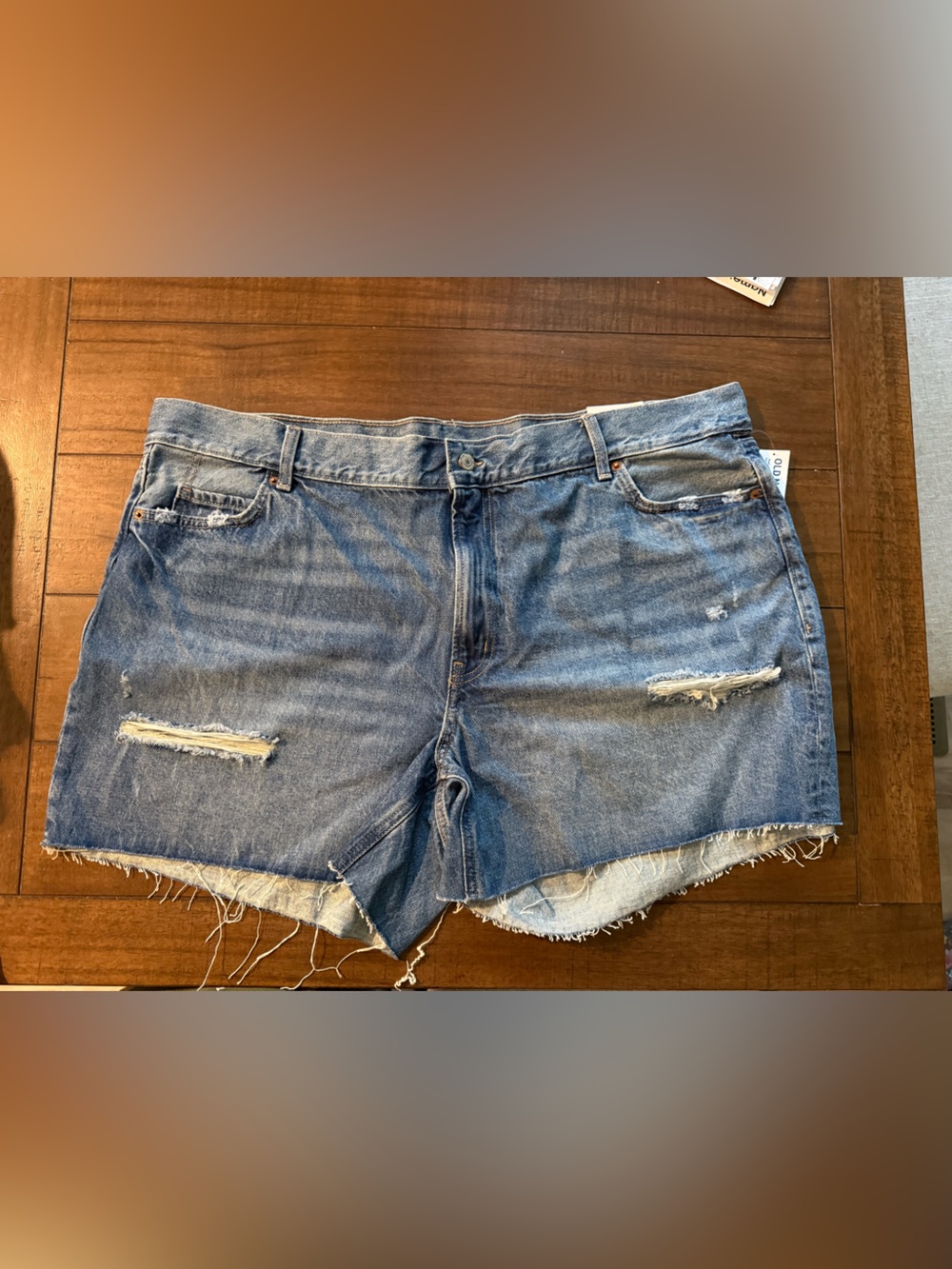 Old Navy Light Blue High-Rise Slouchy Straight Denim Shorts